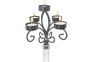 Southern Homewares Wine Bottle Topper Candelabra 5 Tea Light Holder with Candles