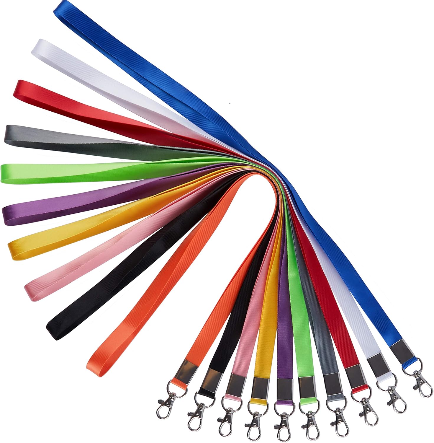 YOUOWO Lanyard for Keys 10 Pack Neck Office White lanyards Colors Royal Blue Black Apple Green red Pink lanyards for id Badges Holder Kids Keys Women Bulk Cruise