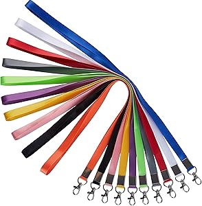 YOUOWO Lanyard for Keys 10 Pack Neck Office White lanyards Colors Royal Blue Black Apple Green red Pink lanyards for id Badges Holder Kids Keys Women Bulk Cruise