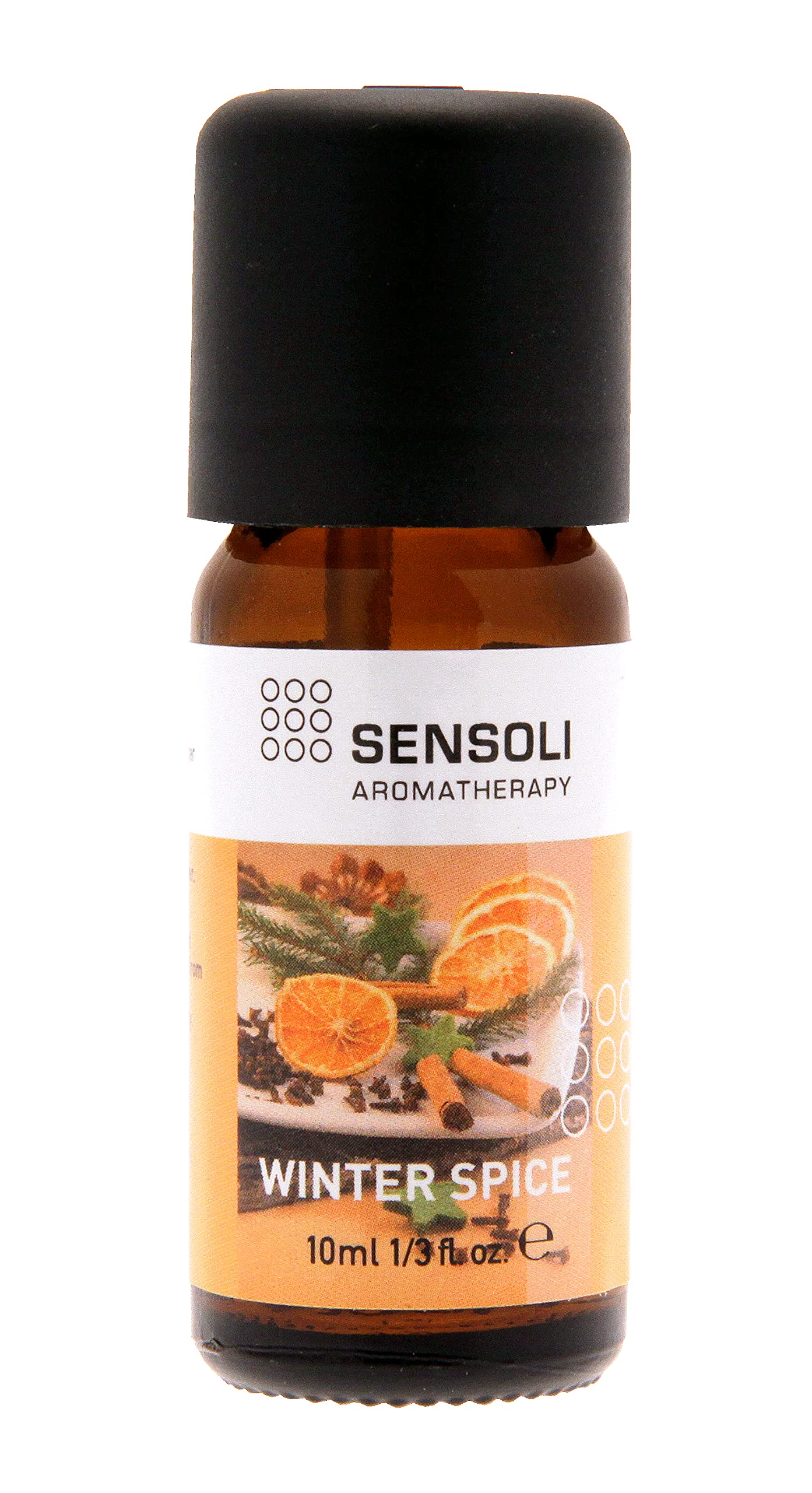 Sensoli Winter Spice Essential Orange and Clove Oil Blend, 100% Pure, Natural Cinnamon, For Diffusers and Oil Burners Over the Festive Period, Xmas Spirit Fragrance, 10 ml