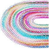 Cheriswelry 4mm Faceted Glass Beads - 20 Color Transparent Crystal Loose Spacer Gradient Bicone Beads for Earring Necklace DIY Handicrafts Jewelry Making (20 Strands, About 1640 Pcs)