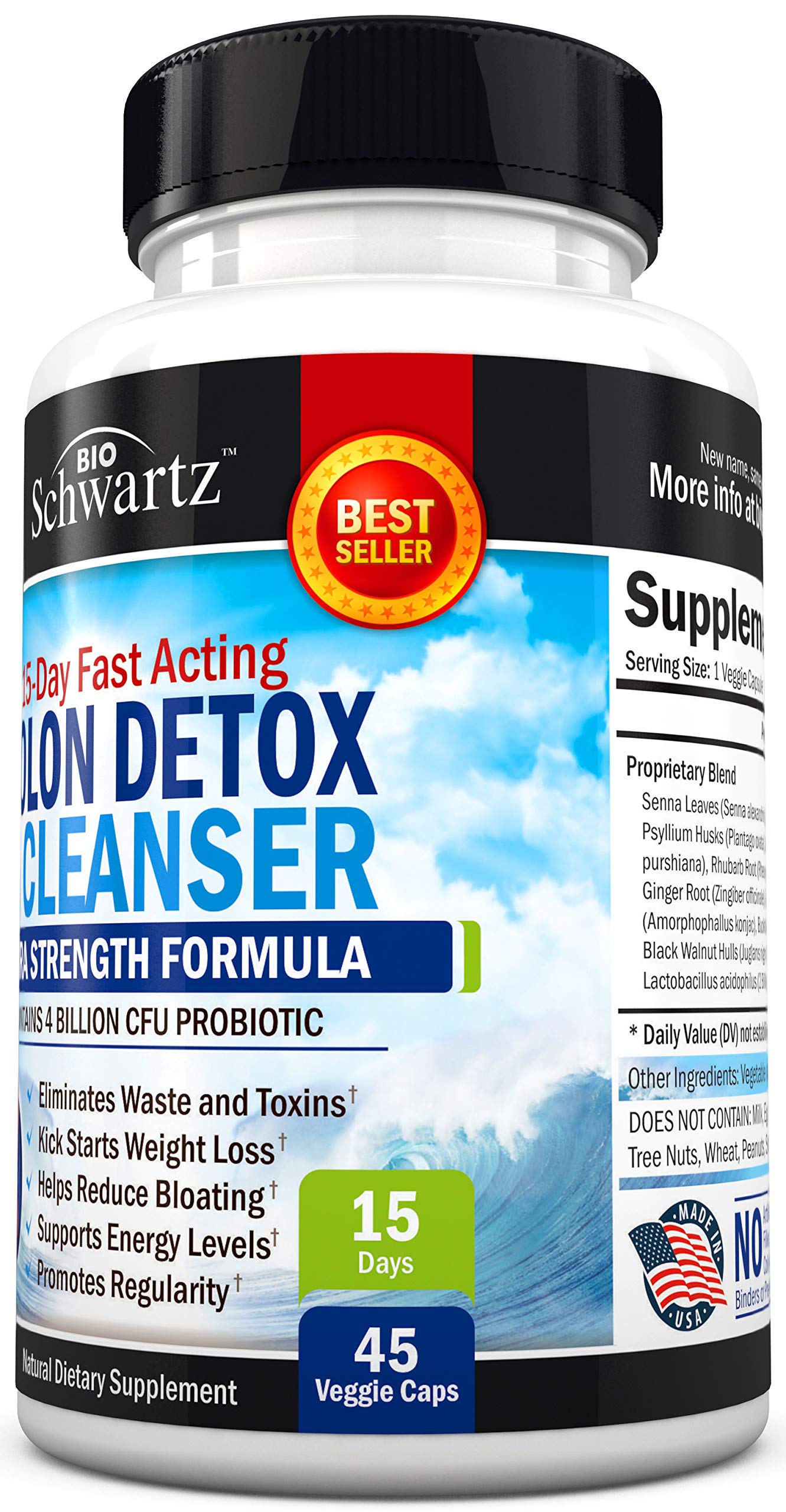 Colon Cleanser & Detox for Weight Loss. 15 Day Extra Strength Detox