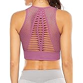SEASUM Women's Longline Sport Bra Seamless Yoga Crop Top Medium-Low Support Workout Bra
