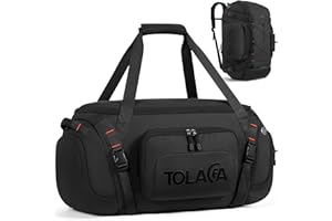 Tolaccea Gym Bag for Men with Shoe Compartment Wet Pocket, 40L Convertible Duffle Bag Gym Backpack Waterproof Sports Travel Bags with Extra 16'' Laptop Bag, 3-in-1 Workout Duffel Carry On for Airplane