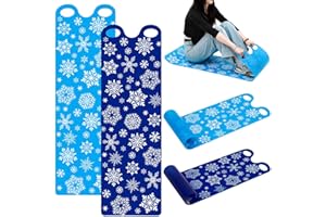 Leyndo 54" Large Snow Sled for Adults Flexible Flying Carpet Snowflake Slider Mat Sledding Equipment Snow Lightweight Roll up Snowboard for Christmas Winter Ski Outdoor