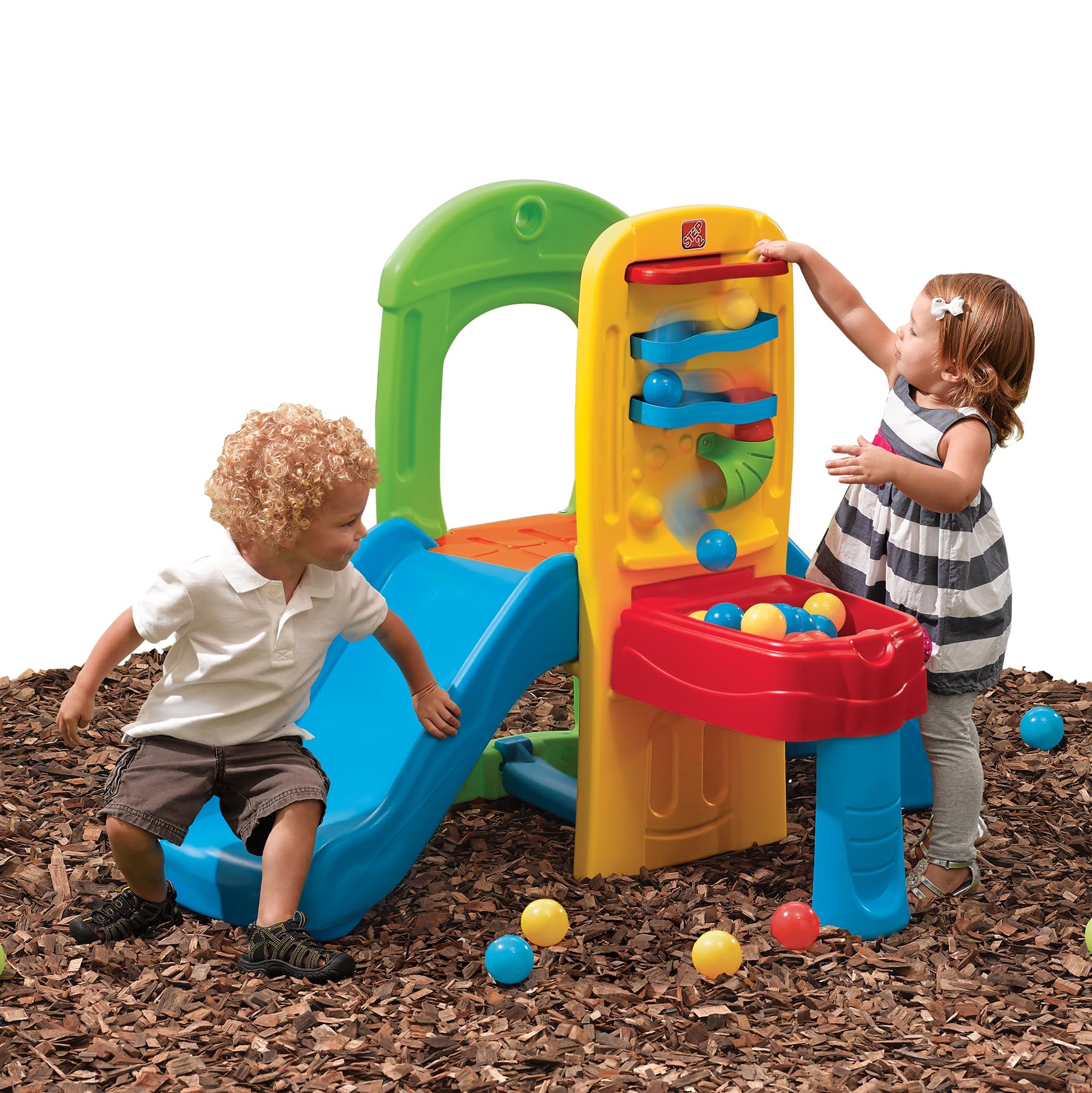 Step2 Play Ball Fun Climber, Kids Outdoor/Indoor Playset, Backyard Playground Set, Slide, Ladder, Ball Drop Maze, Outside Jungle Gym, For Toddlers 1.5+ Years Old