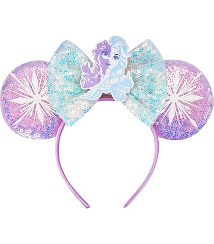 Purple Kids Ear Headband with Iridescent Bow Ears Disney- Parks Iridescent Purple Lavender Headband  main image 4