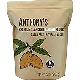 Anthony's Blanched Almond Flour, 2 lb, Finely Ground, Gluten Free, Non GMO, Vegan, Keto Friendly