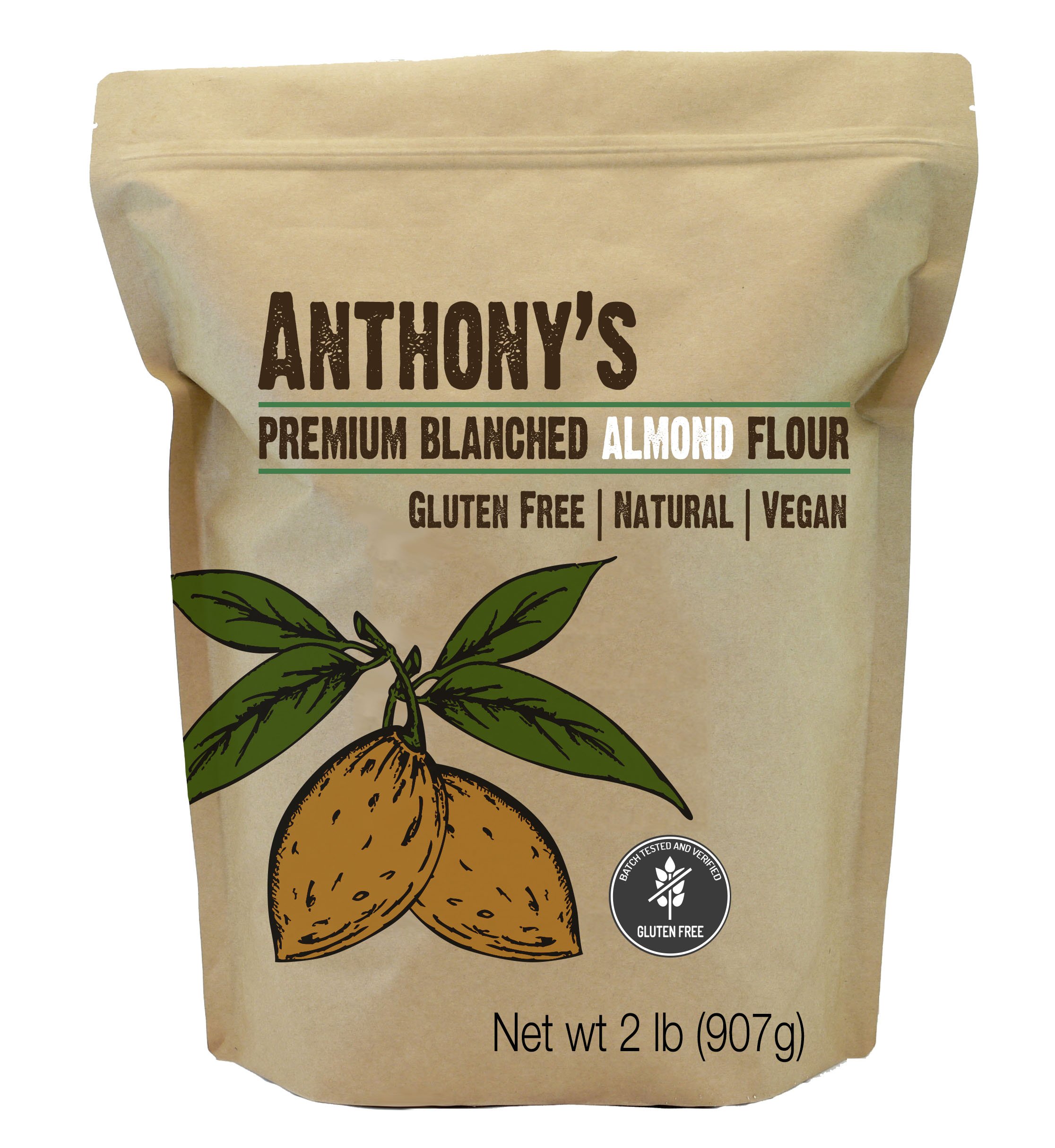 Almond Flour Blanched (2lb) by Anthony's, Batch Tested Gluten-Free