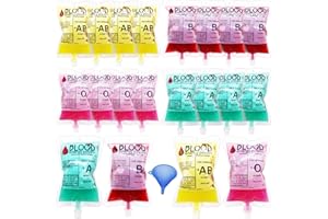 QYYIGUF 20 Pack Blood Bags for Drinks,8.5oz Halloween Drink Pouches,Reusable Food Grade Bags,Decoration Anti-Leak Bags with Caps for Halloween Party Favors,Juice Party,Vampire Zombie Costumes Props