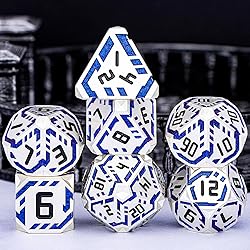 OGCOPHEN Metal DND Sci-fi Dice Set 7PCS Stripe