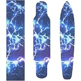 Nander Blue Lightning Skateboard Grip Tape Sheet,Non Slip Waterproof Sandpaper Scooter Grip Tape Longboard Griptape 44.1x10.1inch