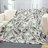 Kanuyee Money Throw Blanket, A Pile of 100 Dollar Bill Cozy Decor Nap Cash Blankets Gift Sofa Bed Couch Chair or Dorm Throws 40��50 inches