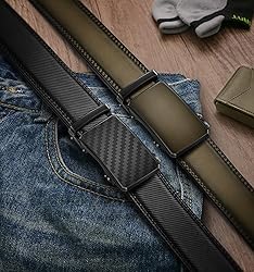 KEMISANT Men Belt 2 Pack, Leather Ratchet Belt Easy