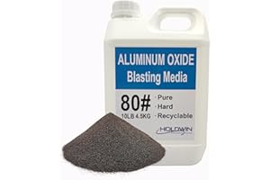 HOLDWIN Aluminum Oxide Blast Media 80# Blast Cabinet blasting Gun Sandblasting Abrasive SandBlaster Media-10LBS (10LBS/4.5KG)(80 Grit)