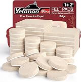 Yelanon Felt Furniture Pads 80 Pcs Anti Scratch Self Adhesive Beige