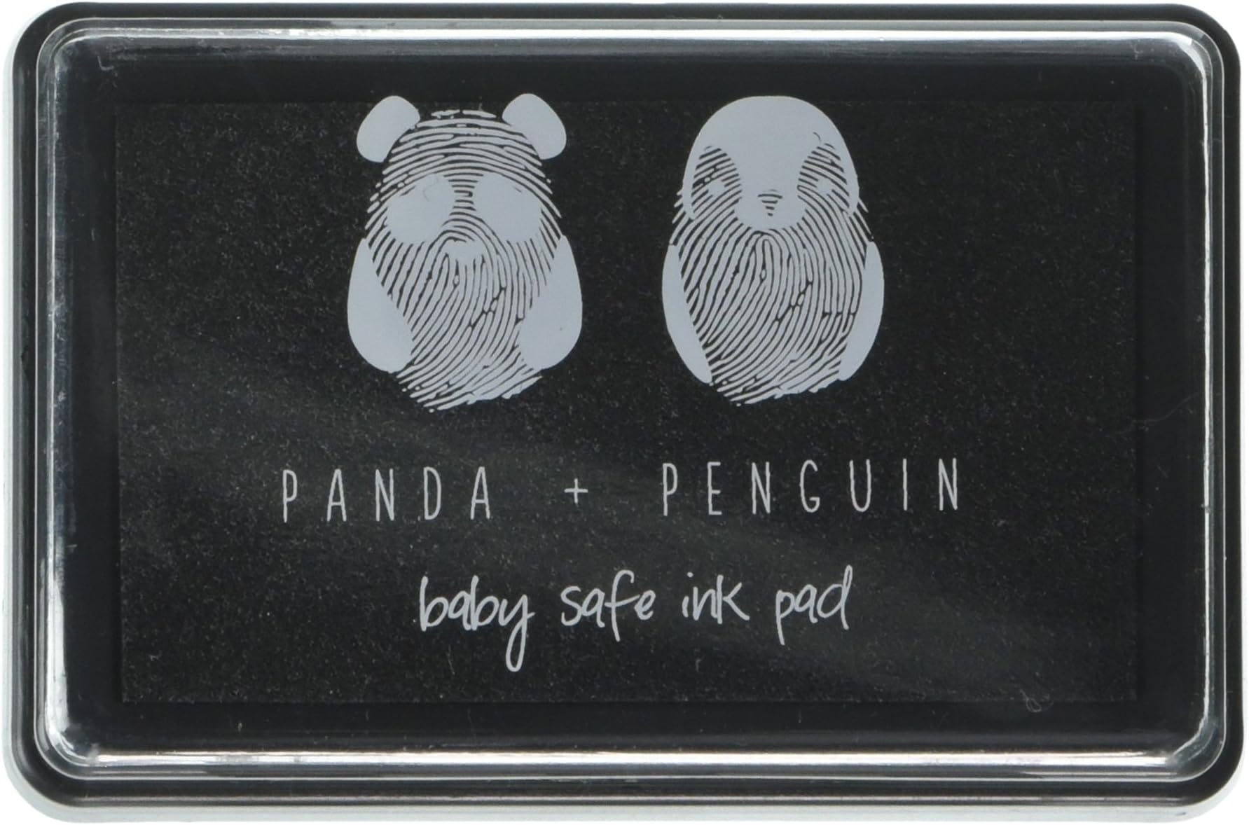 Ink Stamp Pad by Panda and Penguin is Baby Safe, Kid Friendly, Washable, and Non-Toxic. + Bonus eBook (Black)