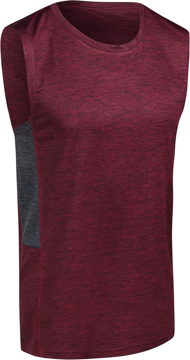 5 Pack: Men's Dry-Fit Active Athletic Tech Tank Top - Workout & Training Activewear: Clothing