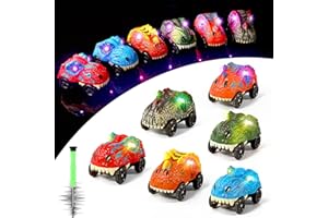 Save Unicorn Tracks Cars Replacement only, Dino Track Cars for Tracks Glow in The Dark, Car Tracks Accessories with 3 Flashing LED Lights, Compatible with Most Car Tracks for Kids Boys and Girl(6pack)