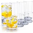 Zulay Kitchen Acrylic Glasses Drinkware - 8 Piece Unbreakable Plastic Tumblers - BPA-Free, Reusable Plastic Drinking Glasses