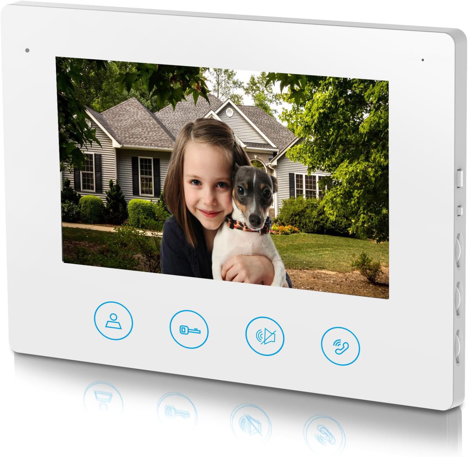 7inch Monitor only for Metecsmart 4wire Video Doorbell (7'' White)