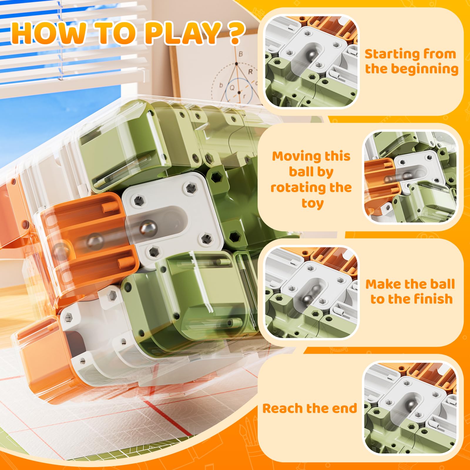 3D Cube Puzzle for Kids 5-8 8-12, Color Matched Game, Education Sensory Toys Birthday Gift for Kids Adults 5 6 7 8 9+ Years Old Boys