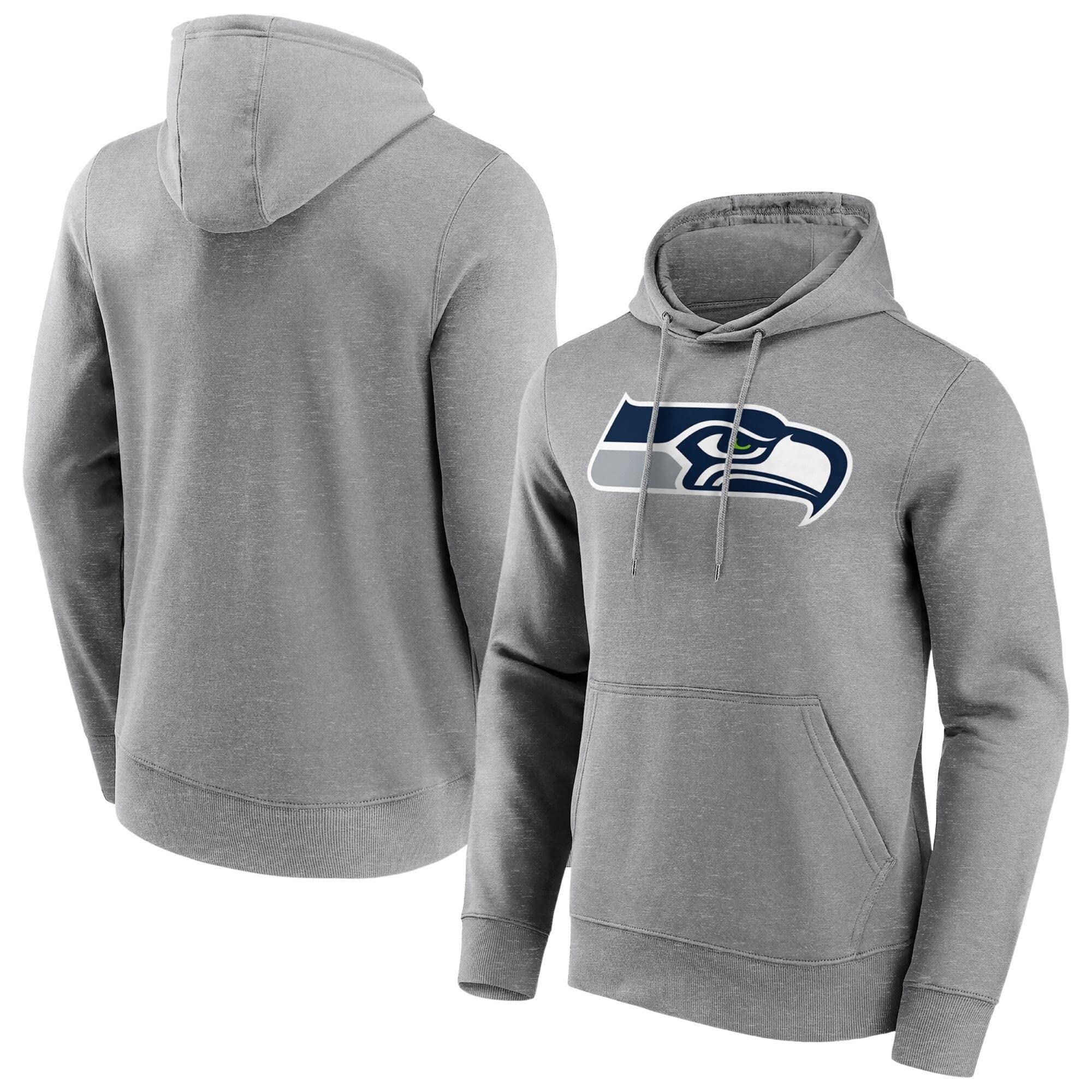 Fanatics Seattle Seahawks Sports Grey NFL Mid Essentials Crest Graphic Hoody