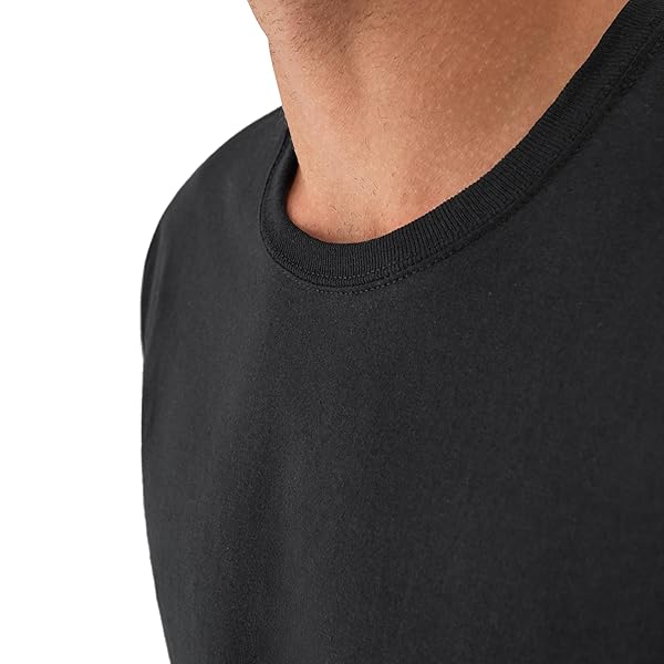 HANES MENS COTTON, MOISTURE-WICKING CREW TEE UNDERSHIRTS, MULTI-PACKS, BLACK/GREY/BLUE ASSORTED – 6 PACK, LARGE US