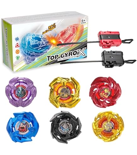Toupie Burst Set 12 Pièces - Gyroscopes Combat Metal Fusion Avec Lanceurs Pour Enfants