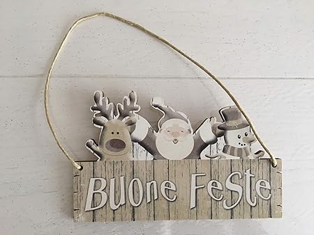 Buon Natale Shabby Chic.Targa In Legno Buon Natale Shabby Chic Made In Italy Cm 18x10 Amazon It Casa E Cucina