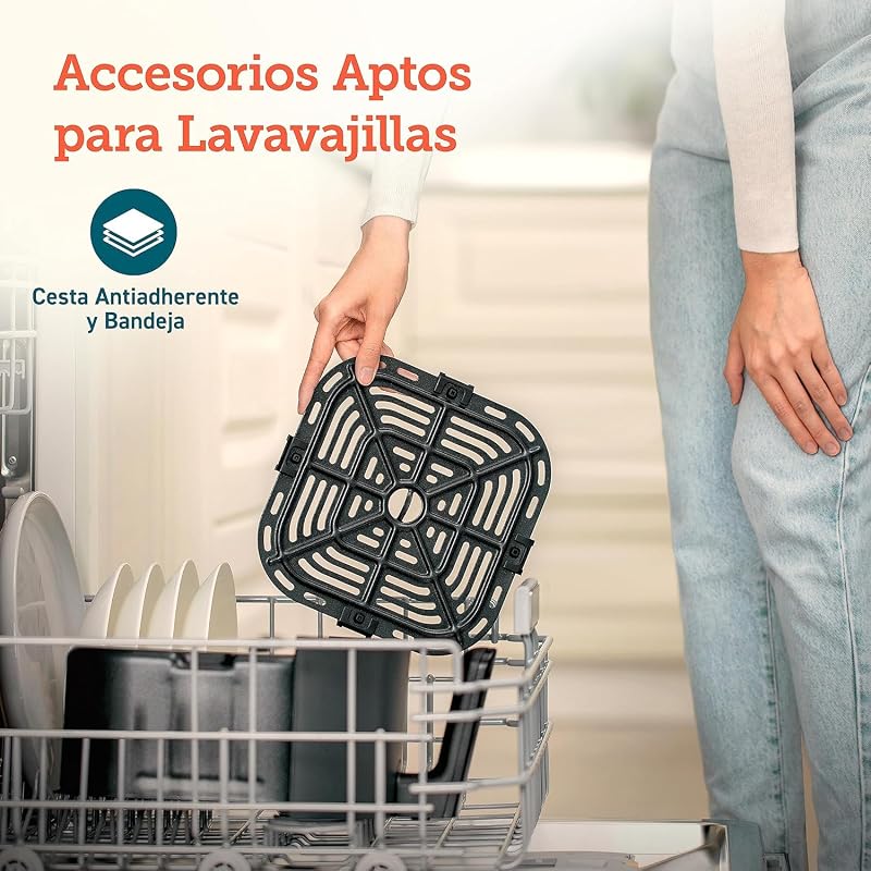 Fritadeira de ar durável de 4,7 L, 9 modos, máximo 230 °C, silenciosa