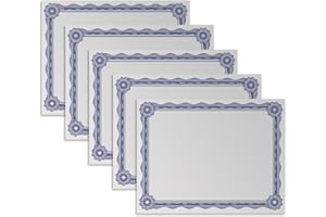 TEETOOKEA 50 Sheets Certificate Paper 8.5 x 11 for Printing, Customizable Blank Award Certificates, 140GSM Diploma Paper with Border for Graduation, Achievement Award, Recognition Document, Navy Blue
