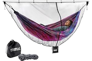 Foxelli XL Hammock Net – 12ft Net for Hammocks, Lightweight Portable Hammock Netting, Fast and Easy Set Up, Fits All Camping Hammocks