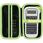 Lebakort Storage Case Compatible with Brother P-Touch PTH110 / PTH111 Pro / PTE110 Portable Monochrome Label Maker (Black+Mint Green Zipper Case)