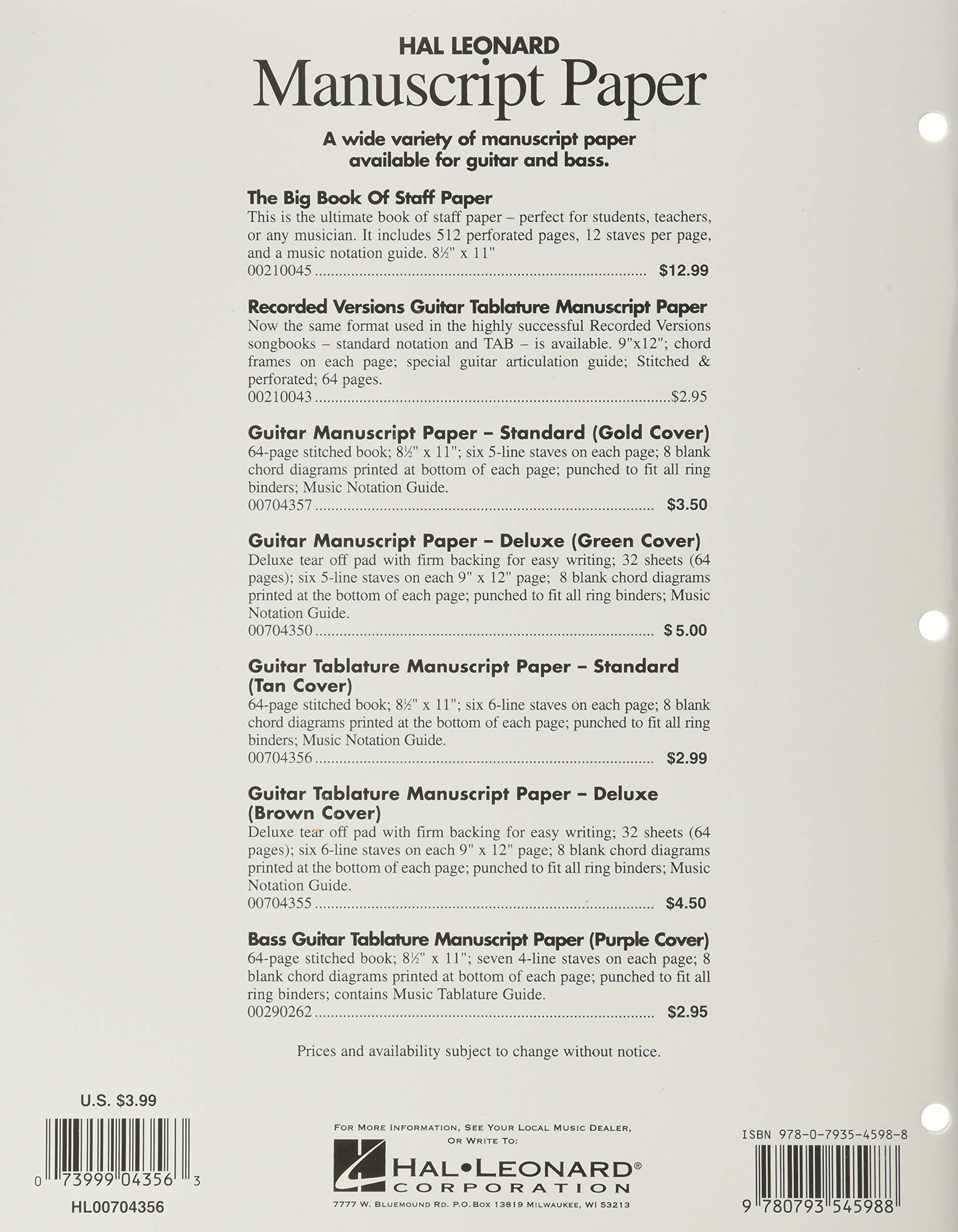 Guitar Tablature Manuscript Paper Standard Amazon Co Uk Felix Mendelssohn Books