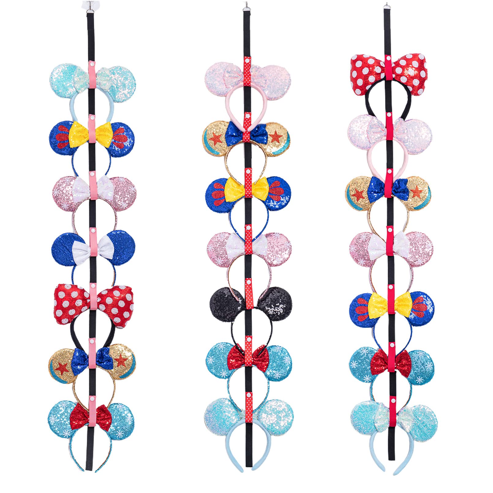 Photo 1 of Gocasmus 3 Pcs Mouse Ears Headband Holder Hanging Headband Organizer Bow Headpiece Hair Accessories Vertical Headband Holder Wall Display Decor