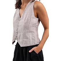 MidiUmi｜cotton linen V neck vest MidiUmi｜V neck vest - MidiUmi(ミディウミ) | キナリノモール