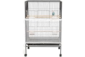 Perfitel Universal Birdcage Cover Seed Catcher Parrot Birdcage Nylon Mesh Guard Netting with lace (Not Included Birdcage,1 Pi