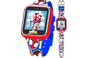 ACCUTIME Marvel Spidey and His Amazing Friends Interactive Kids Smart Watch with Camera Games Voice Recorder Calculator Pedometer Colorful Silicone Strap Fits Wrists 5.5" to 8"