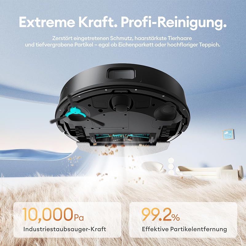 Saugroboter mit Wischfunktion 10000Pa mit Absaugstation 3,5L