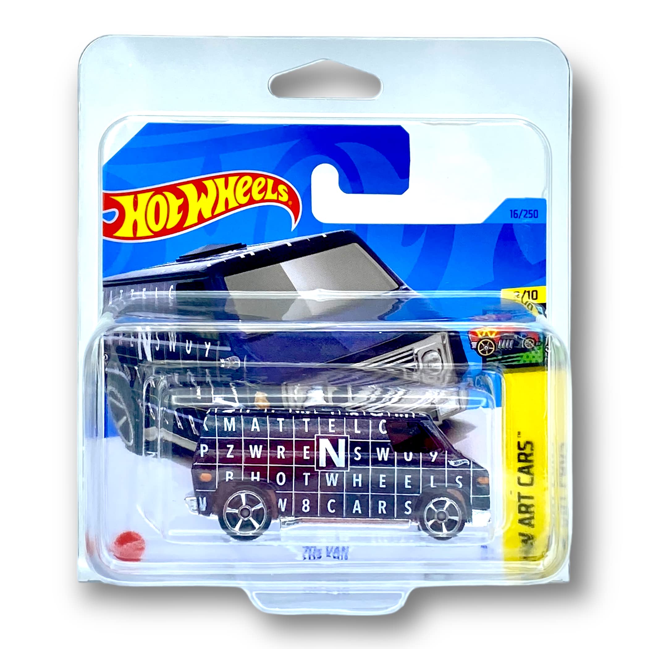 Hot Wheels 70s Van (Dark Blue) 2/10 HW Art Cars 2023-16/250 (Short Card) *** COMES IN A KLAS CAR KEEPER PROTECTIVE COLLECTORS CASE *** HKK16