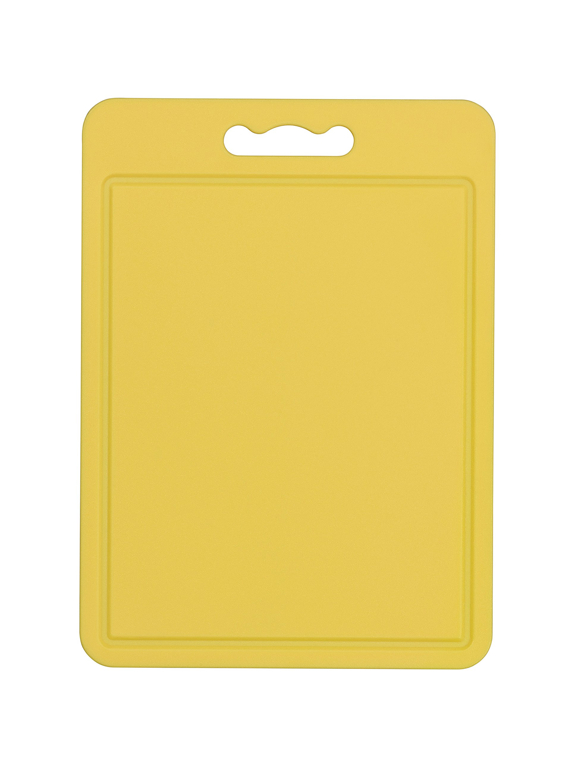 Chef Aid Large Yellow Poly Chopping Board, Multipurpose Anti-Slip Surface, Easy Clean and Dishwasher Safe with Handle, 40 x 30cm, Other Colour Options Available