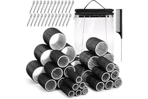 AUDAB 56 Pcs Hair Rollers Set for Blowout Look Long Hair, 30Pcs Rollers Hair Curlers in 5 Sizes with 24 Pcs Clips and Storage Bag for Long Medium Short Hair Volume