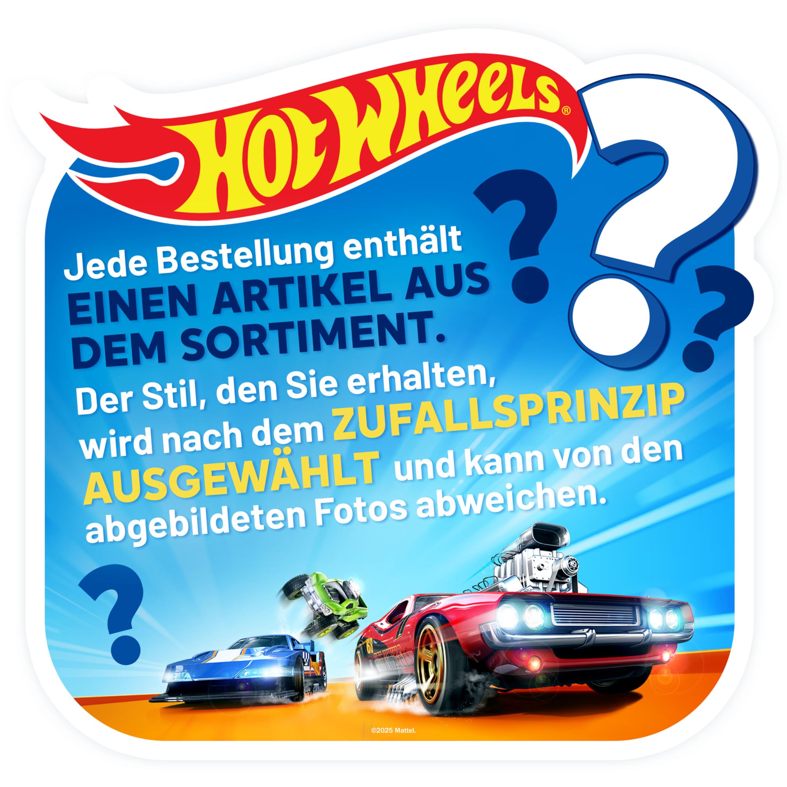 Hot Wheels 1:64 Die-Cast Auto Geschenkset, je 10 Spielzeugautos, zufällige Auswahl, Spielzeug Autos ab 3 Jahren, 10er Pack, Mehrfarbig, 54886 2
