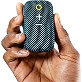 MEE Audio goSPKR Small Wearable Clip-on Bluetooth Speaker with IPX5 Water Resistance, Built-in Speakerphone with Microphone for Hands-Free Calls, Compact Design, Can Connect Up to 2 in Stereo (Blue)