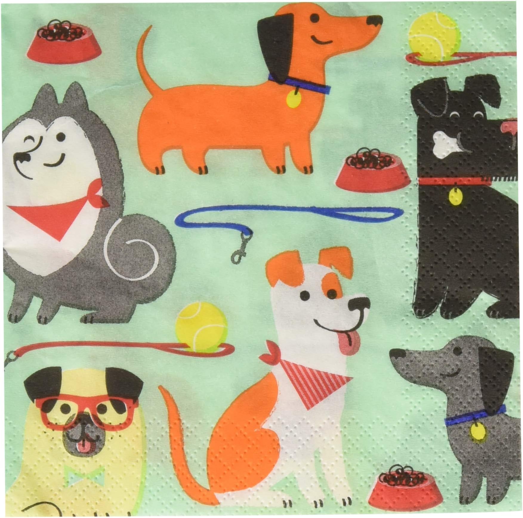 Cute Dogs Beverage Napkins - 16 Pcs