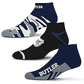 For Bare Feet NCAA unisex-adult Camo Boom 3 Pack Ankle Sock