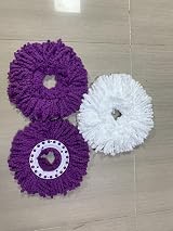 DRSUMLF 5pk Microfiber Spin Mop Head Refill 360 Rotation Standard Round Mop view 7