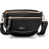 KEDZIE Sloane Lightweight Everyday Fanny Pack Multiple Pockets - Black
