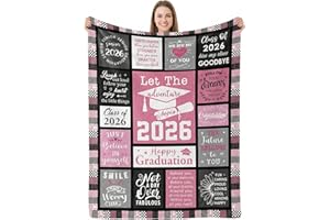 Graduation Gifts Her Him 2026, Graduation Blanket 2026, 50x60in Throw Blanket Class of 2026 High School Gifts Her Him Grad De